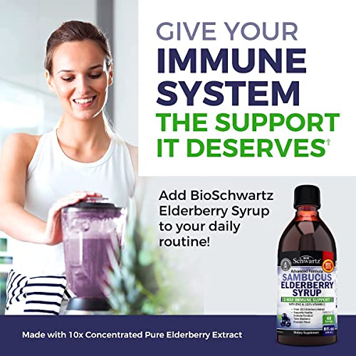 Elderberry Syrup for Kids and Adults - Natural Immune Support with Zinc and Vitamin C BioSchwartzAu supplements