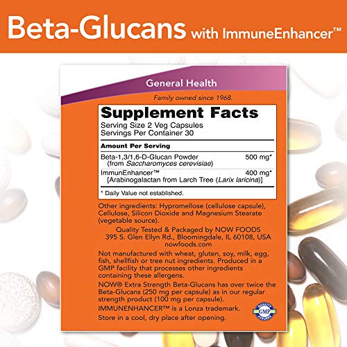 Beta-Glucans with ImmunEnhancer 60 VegiCaps (Pack of 2) Now FoodsAu supplements