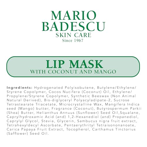 Mario Badescu Lip Mask with Coconut and Mango for All Skin Types, Overnight Lip Treatment Enriched With Skin Softening Coconut Oil, Sunflower Seed Oil and Hydrating Shea Butter, 0.5 Ounces Mario BadescuAu supplements