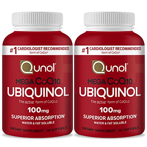 Qunol Ubiquinol CoQ10 100mg Softgels, Mega Ubiquinol 100mg - Superior Absorption QunolUS supplements