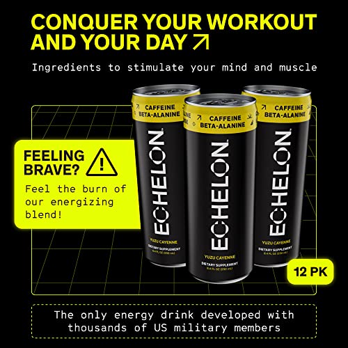 Echelon Pre-Workout Energy Drink - 12-Pack, Yuzu Cayenne - Peak Performance EchelonAu supplements