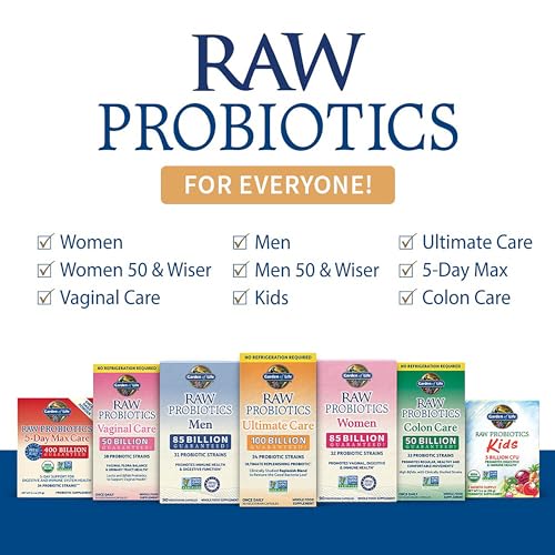 Garden of Life Probiotics for Women and Men - Raw Probiotics Colon Care 50 Billion Garden of LifeUS supplements