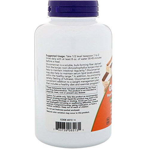 NOW Supplements, Glucomannan (Amorphophallus konjac) Pure Powder, Supports Regularity NOWUS supplements