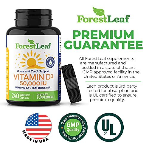 ForestLeaf - Vitamin D3 IU Weekly Supplement (50,000 IU - 240 Count) ForestLeafAu supplements