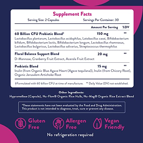 Probiotics for Women | Easy to Swallow Tiny Capsule | with Prebiotics, 60 Billion CFUs WayloAu supplements