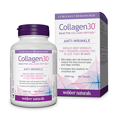 Webber Naturals Collagen30® Bioactive Collagen Peptides 2500 mg 180 Tablets Webber NaturalsUS supplements