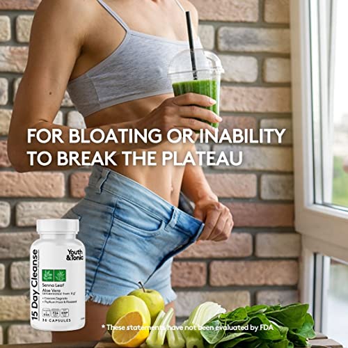 Youth & Tonic 15 Day Colon Cleanser & Detox for Waste Loss to Feel Lighter Youth & TonicUS supplements