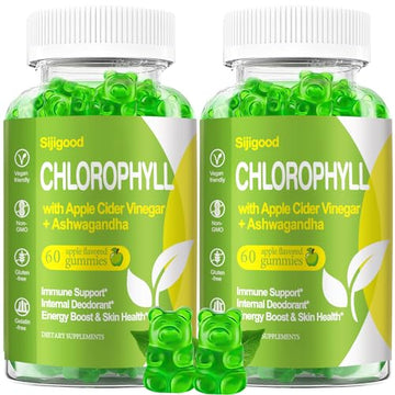 Organic Chlorophyll Gummies with Ashwagandha, Black Seed Oil, Apple Cider Vinegar SijigoodAu supplements