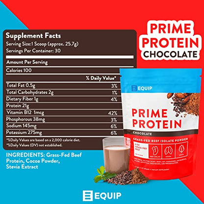 Equip Foods Prime Protein - Grass Fed Beef Protein Powder Isolate - Paleo and Keto EquipUS supplements