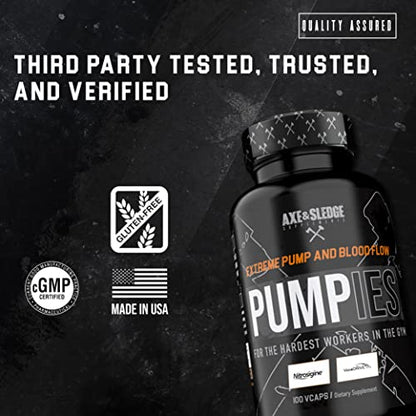 Axe & Sledge Supplements PUMPIES Nitric Oxide Booster with VasoDrive-AP and Nitrosigin Axe & SledgeUS supplements