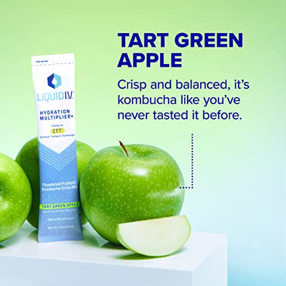 Liquid I.V. Hydration Multiplier + Probiotic Kombucha - Tart Green Apple - Hydration Powder Liquid I.V.US supplements
