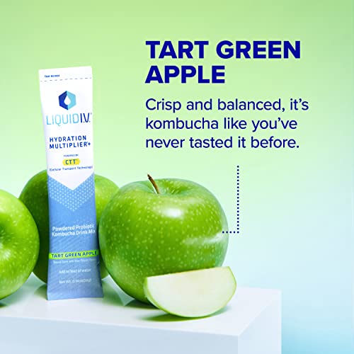Liquid I.V. Hydration Multiplier + Probiotic Kombucha - Tart Green Apple - Hydration Powder Liquid I.V.US supplements