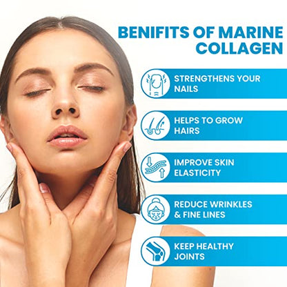 VitaZam Marine Collagen Liquid 10000mg with Hyaluronic Acid, Hydrolysed Peptide, Biotin for Hair, Skin, Nails, Joint, and Muscles, 500 ml VitaZamUS supplements