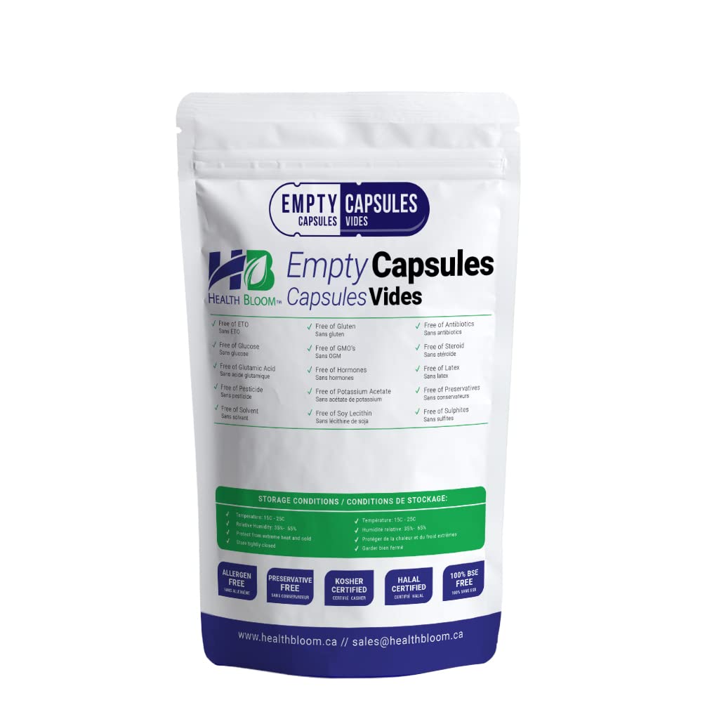 Health Bloom Inc. Empty Vegetable Capsules Size 0 Natural, 1000 Count Health Bloom Inc.Au supplements