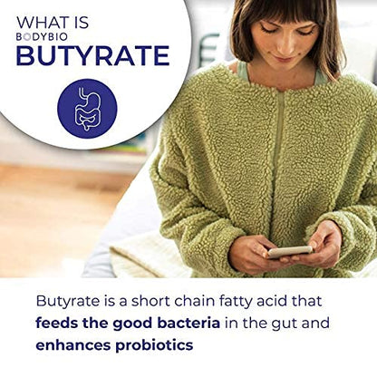 BodyBio Butyrate with Calcium & Magnesium - Supports Healthy Digestion, Gut & Microbiome BodyBioUS supplements