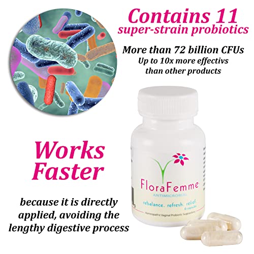 FLORAFEMME - pH Vaginal Probiotics Suppository - Supports pH Balance of Yeast & Bacteria FLORAFEMMEAu supplements