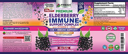FRESH HEALTHCARE Elderberry Capsules - High Potency Black Elderberry with Zinc FRESH HEALTHCAREUS supplements
