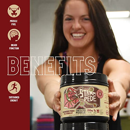 Earth Fed Muscle Stammpede DragoFruit Punch Pre Workout, 30 Servings, Boost Energy Earth Fed MuscleUS supplements