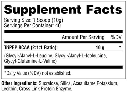 Metabolic Nutrition - TRIPEP - Tri-Peptide Branch Chain Amino Acid, BCAA Powder Metabolic NutritionUS supplements