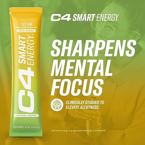 C4 Smart Energy Powder Stick Packs - Sugar Free Performance Fuel & Nootropic Brain CellucorUS supplements