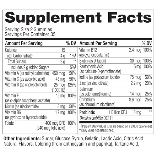 OLLY Multi + Probiotic Adult Multivitamin Gummy, 1 Billion CFUs, Digestive and Immune Support Chewable Supplement, Tropical Twist, 35 Day Supply - 70 Count OLLYAu supplements