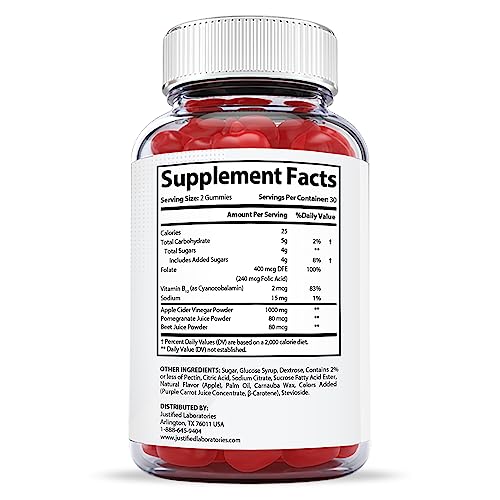 Justified Laboratories X Slim Keto ACV Gummies 1000MG Xslim Vegan Non GMO with Pomegranate Justified LaboratoriesUS supplements