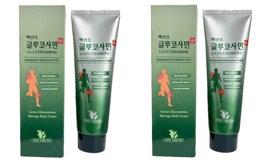 Baeknyencho Glucosamine Body Massage Cream 150ml x 2 EA. Fragrance-Free & Paraben Free. Natural Gel for Massage Therapy GenericAu supplements