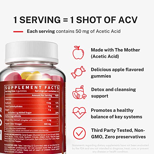 Apple Cider Vinegar Gummies with The Mother - ACV Gummies for Detox, Cleansing & Immune Support SIMPLE WONDERSAu supplements