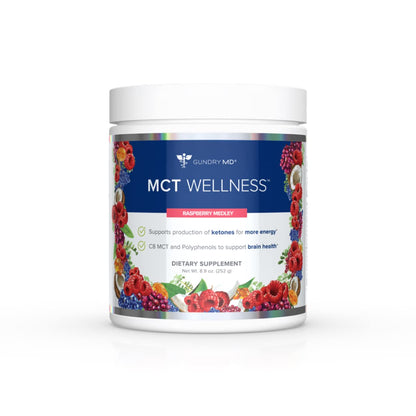 Gundry MD MCT Wellness Powder to Support Energy, Ketone Production and Brain Health, Keto Friendly, Sugar Free (30 Servings) (Raspberry Medley) Gundry MDUS supplements