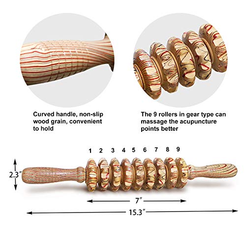 Deston Wooden Massager Handheld Roller Trigger Point Massager Stick for Fascia, Cellulite DestonAu supplements