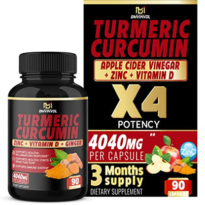 BMVINVOL Turmeric Curcumin Supplement 4040 mg - 95% Curcuminoids with Ginger BMVINVOLUS supplements