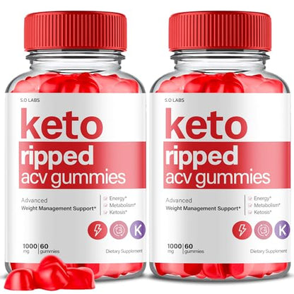 (2 Pack) Keto Ripped ACV Gummies Advanced Weight Loss, Keto Ripped Keto + ACV Gumm S.O LabsUS supplements