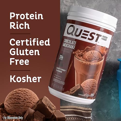 Quest Nutrition Chocolate Milkshake Protein Powder, 22g Protein, 2g Net Carbs, 1g Sugar Quest NutritionUS supplements