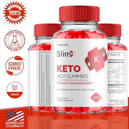 (2 Pack) SlimX Keto ACV Gummies, SlimX Keto ACV Advanced Weight Loss 1000MG Apple Titan LabsUS supplements