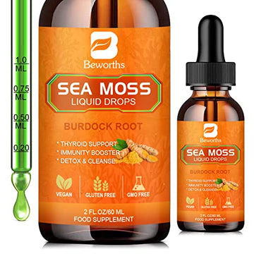 B BEWORTHS Sea Moss Liquid Drops - Organic Irish Sea Moss Raw Gel with Burdock Root B BEWORTHSUS supplements
