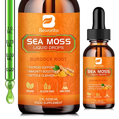 B BEWORTHS Sea Moss Liquid Drops - Organic Irish Sea Moss Raw Gel with Burdock Root B BEWORTHSUS supplements