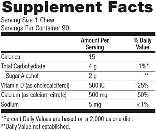 Bariatric Advantage Calcium Citrate Chewy Bites 500mg with Vitamin D3 for Bariatric Surgery Bariatric AdvantageUS supplements