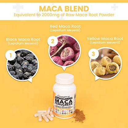 Ashwagandha 5000mg Maca Root 2000mg Fenugreek 3000mg Suppleme Clean NutraceuticalsUS supplements