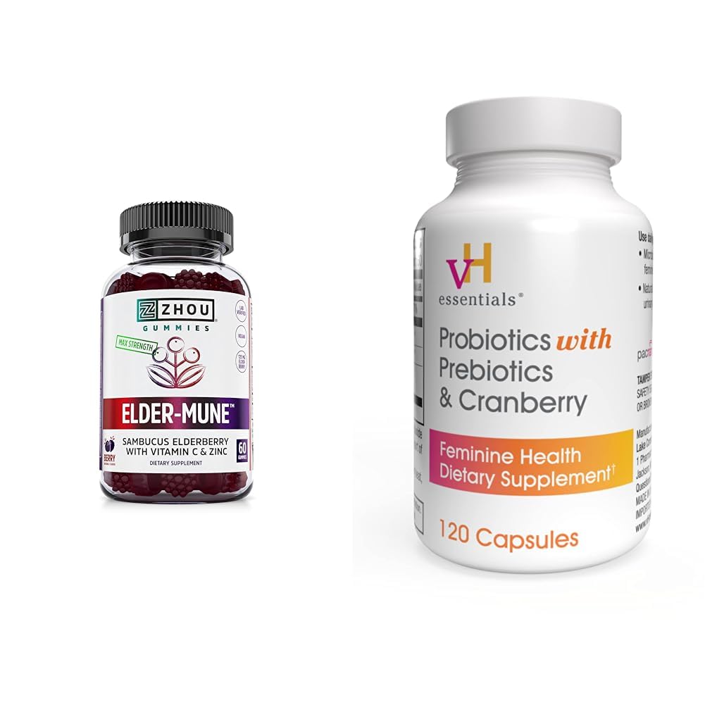 Zhou Nutrition Elder-Mune Sambucus Elderberry Gummies with Zinc and Vitamin C & vH Zhou NutritionUS supplements