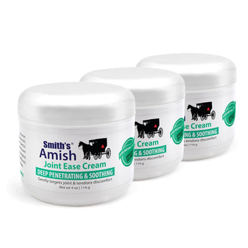 Smith Amish JointEase Soothing Cream 3 Pack (Three 4 oz Jars) with Arnica, Tea Tree, Eucalyptus, Peppermint and Rosemary Smith AmishAu supplements