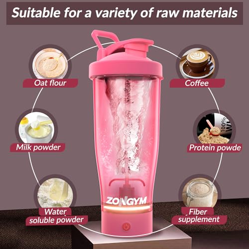 Electric Protein Shaker Bottle, 24 oz USB Rechargeable Blender Bottles, Shaker Bottles ZonGymAu supplements