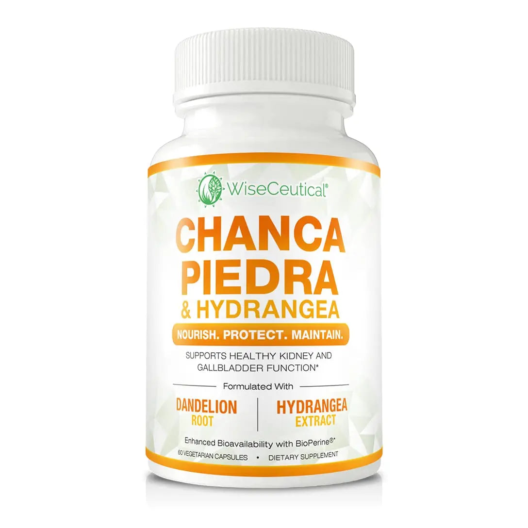Max Strength Chanca Piedra, Hydrangea & Dandelion Root - Natural Kidney & Gallbladder Formula - Stone Breaker, Flush Impurities, Cleanse Urinary Tract - Enhanced with BioPerine. 60 Veggie Capsules. WiseceuticalAu supplements