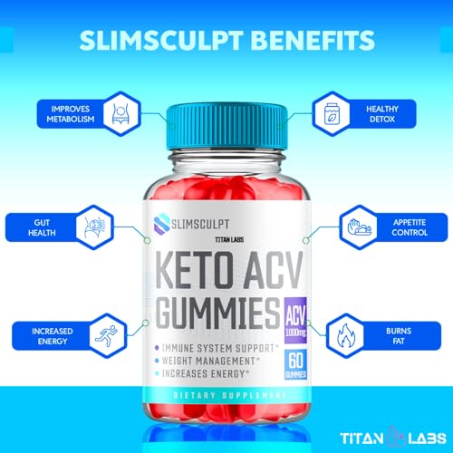 (3 Pack) Slimsculpt Keto ACV Gummies, Slim Sculpt Keto ACV Gummies Advanced Weight Loss 1000MG Titan LabsUS supplements