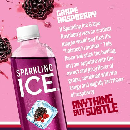 Sparkling Ice, Grape Raspberry Sparkling Water, Zero Sugar Flavored Water, with Vitamins Sparkling ICEUS supplements