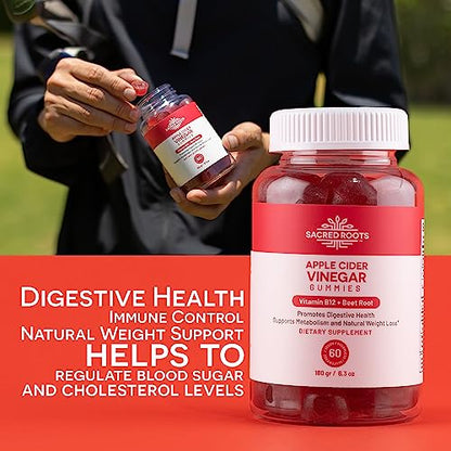 Sacred Roots Sugar-Free, Apple Cider Vinegar Gummies, 60 Gummies – Supports Healthy Sacred RootsUS supplements