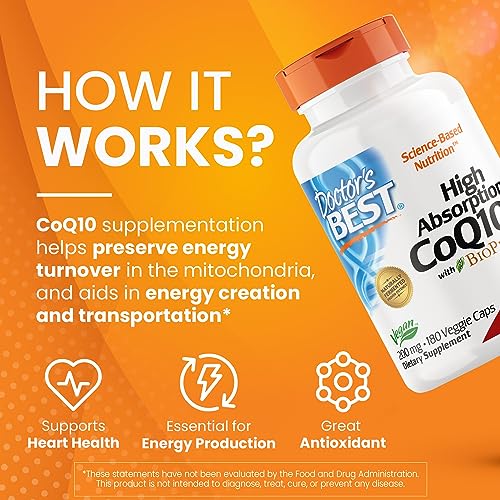 Doctor's Best High Absorption CoQ10 with BioPerine, Non-GMO, Gluten & Soy Free Doctor's BESTUS supplements