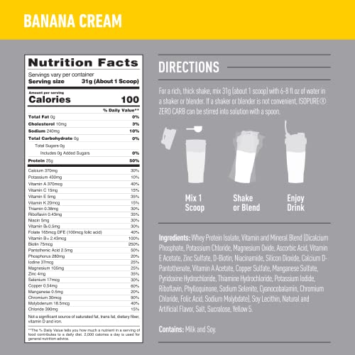 Isopure Protein Powder, Zero Carb Whey Isolate with Vitamin C & Zinc for Immune Support IsopureUS supplements