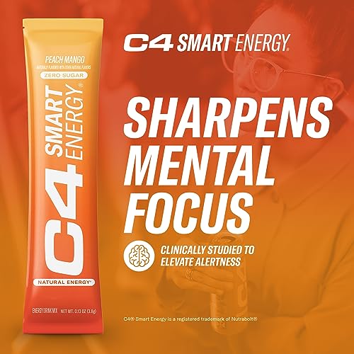 C4 Smart Energy Powder Stick Packs - Sugar Free Performance Fuel & Nootropic Brain CellucorUS supplements