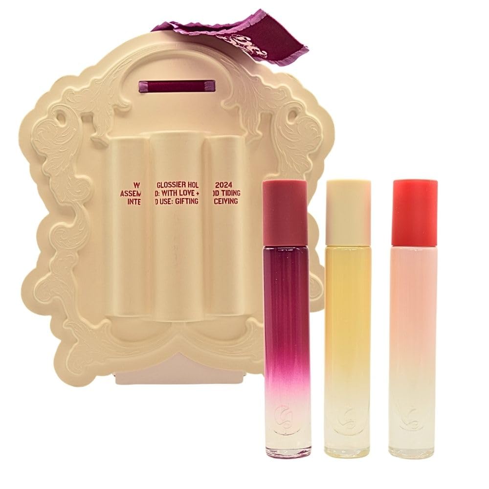 Glossier You Discovery Travel Perfume Spray Gift Set - Limited Edition Trio: Warm Clean, Serene Woody, Dreamy Gourmand Scents - You, Doux, Rêve. GlossierAu supplements