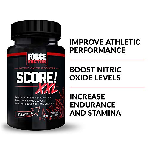 FORCE FACTOR Score! XXL, 3-Pack, Nitric Oxide Booster Supplement for Men with L Force FactorAu supplements